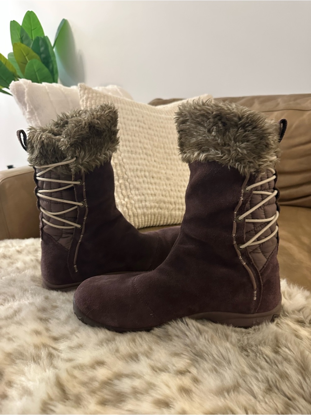 Salomon Women's  Fur Lace-Up Winter Boots
